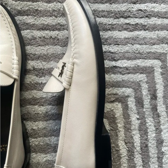 Saint Laurent White Leather Loafers - Picture 5 of 6